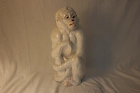 Vintage Italian Glazed Terracotta Monkey